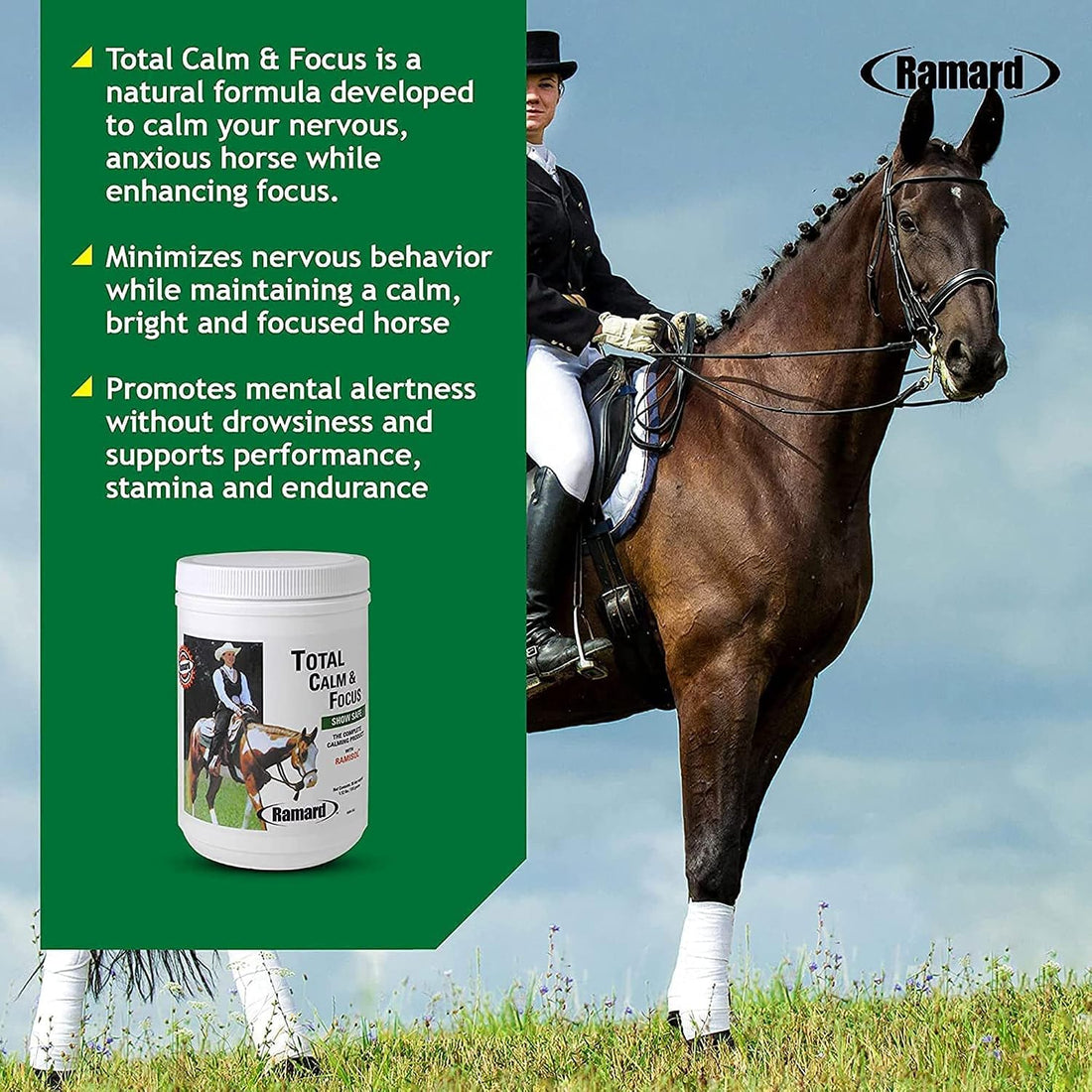 Ramard Total Calm & Focus Horse Calming Supplement, Magnesium