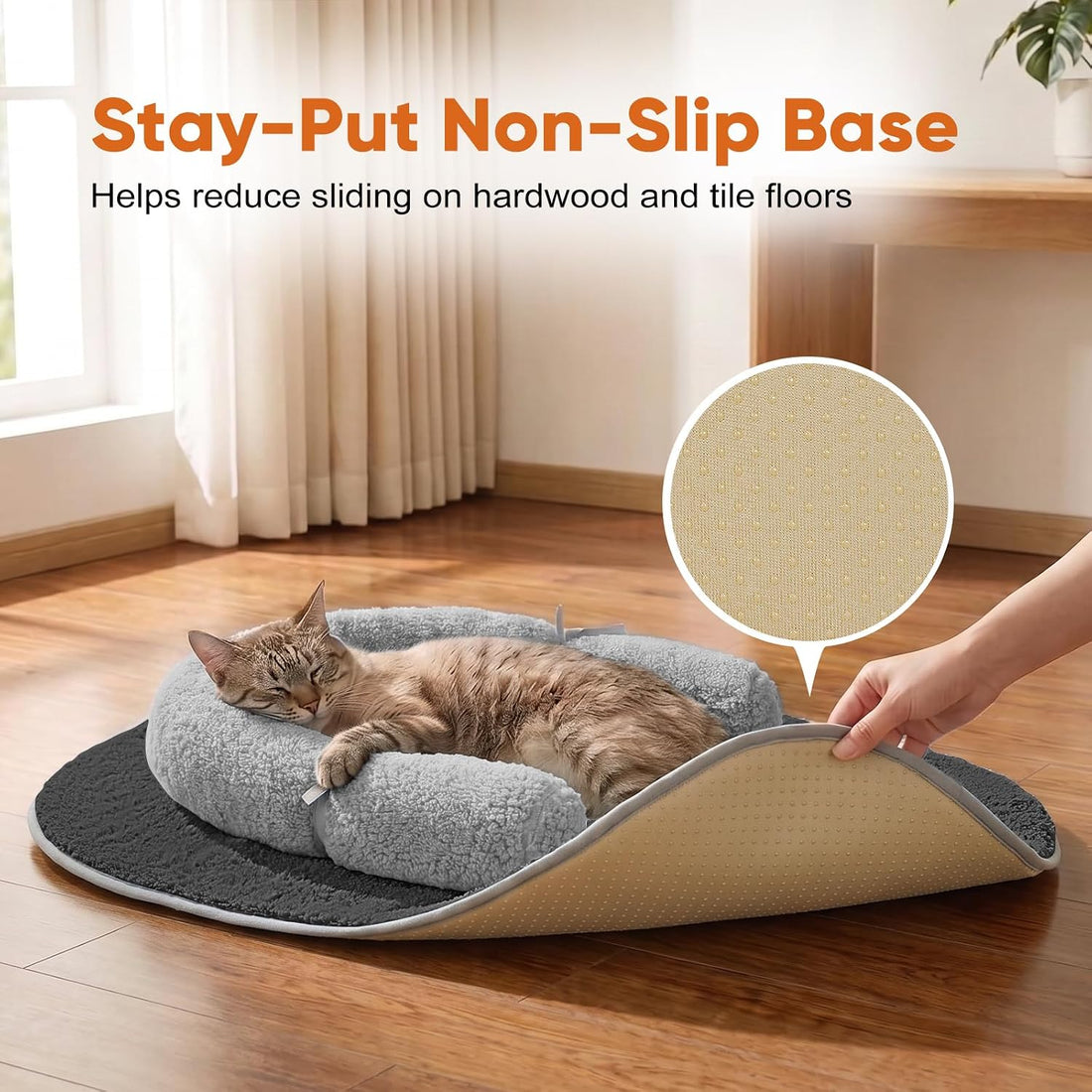 Cat Mat Self Warming Cat Bed with Soft U-Shaped Pillow
