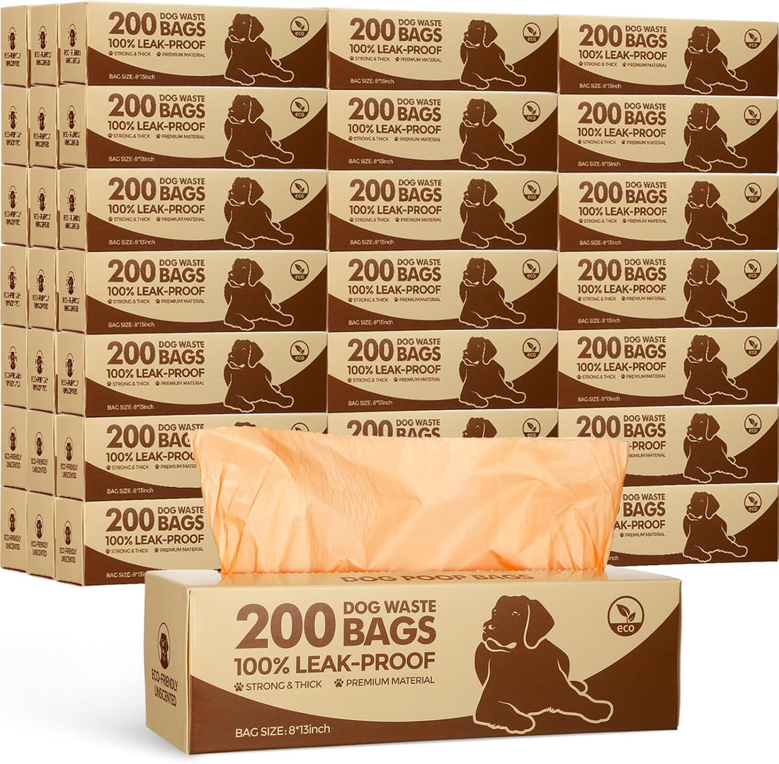Sherr 20 Rolls 4000 Ct Dog Poop Bags Leak Proof,Black,12 X 8 Inches