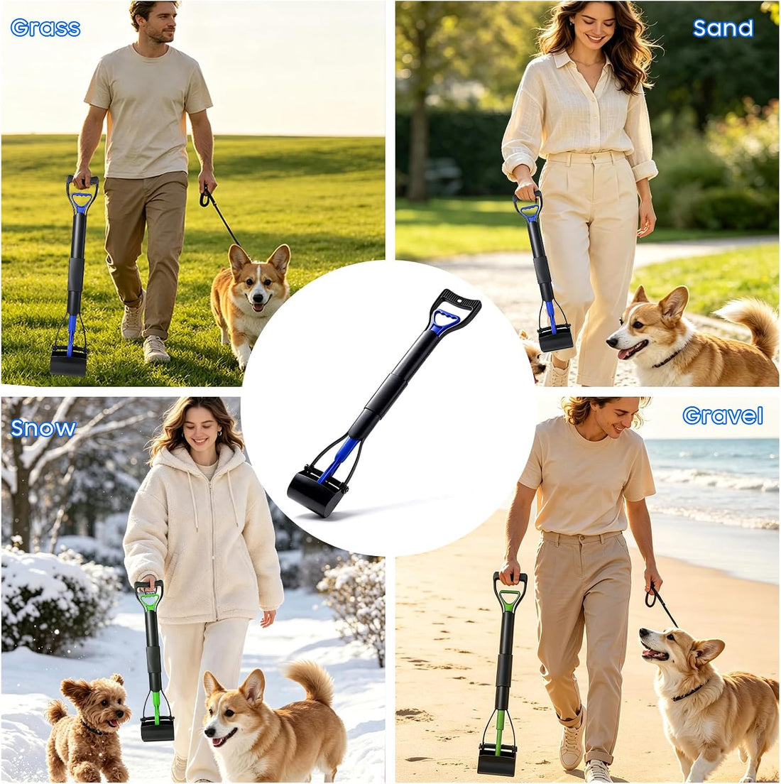 27.56" Pooper Scooper for Dogs, Foldable & Durable Poop Scooper