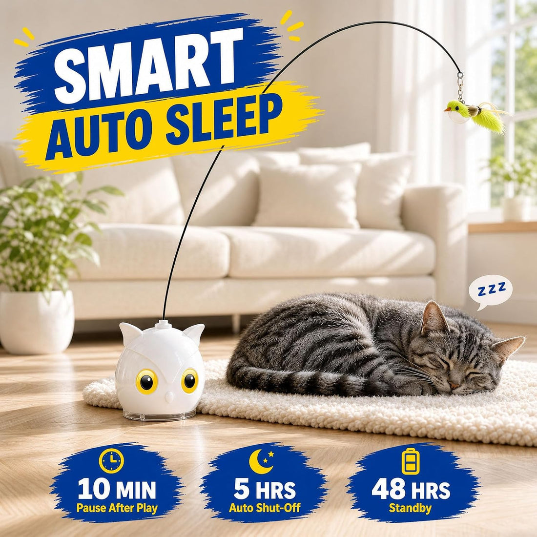 CATPICK Interactive Cat Toy for Indoor Cats, Automatic Flying Bird Toy