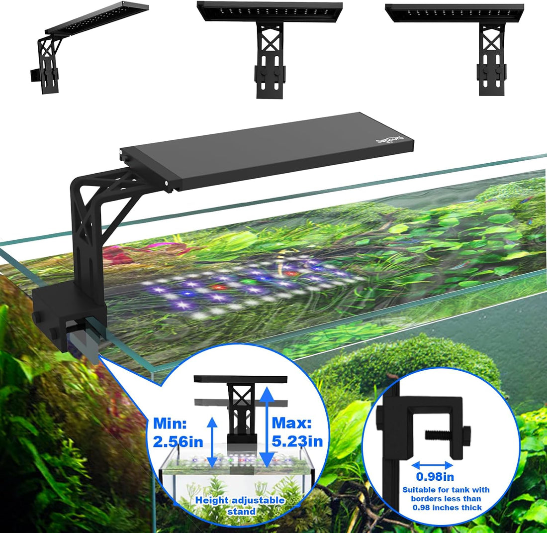 SEAOURA Clip On Aquarium Light for Plants-24/7 Fish Tank Light