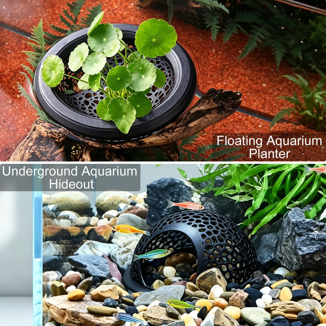Floating Betta Hammock and Feeding Ring, Aquarium Beta Hideout, Cave