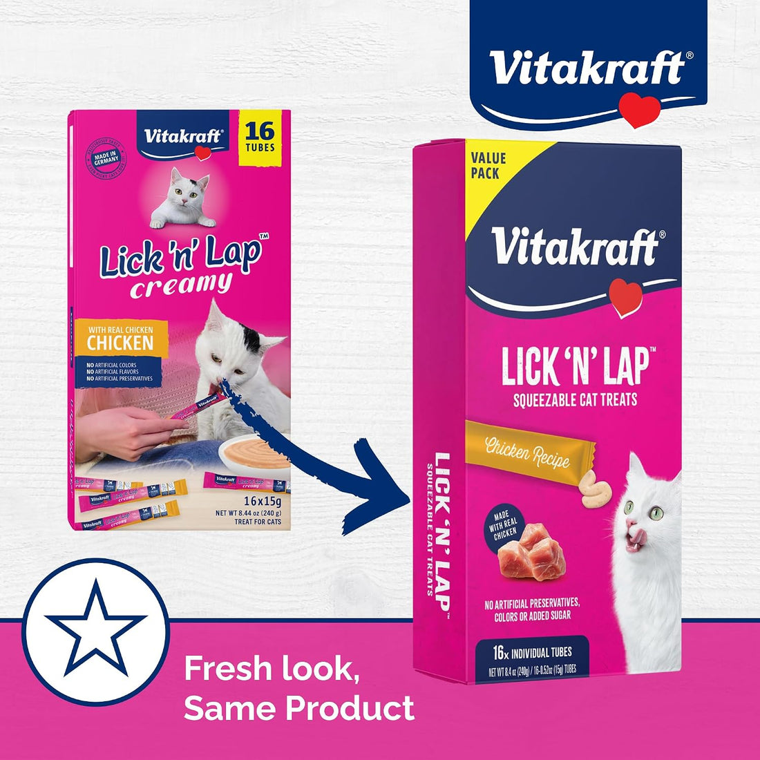 Vitakraft Lick 'N' Lap Real Chicken Squeezeable Liquid Cat Treats