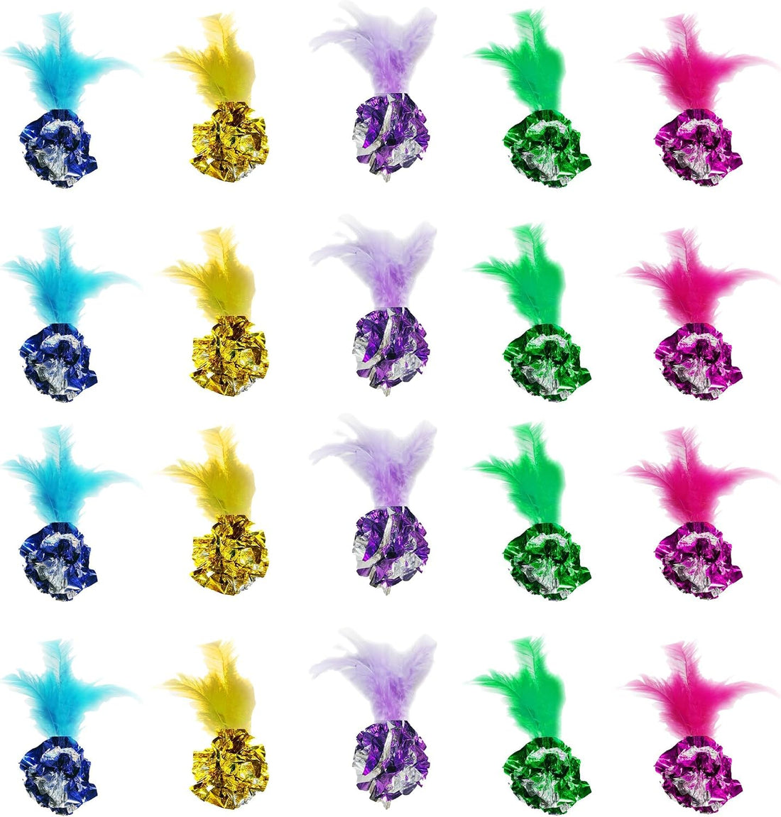 SunGrow Cat Crinkle Balls, Mylar Interactive Toys for Indoor Cats