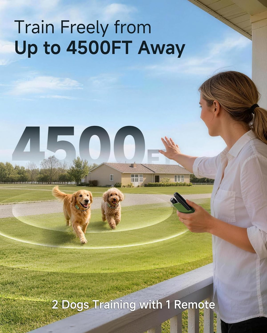Shock Collar for 2 Dogs, 4500FT Training Collar with Remote