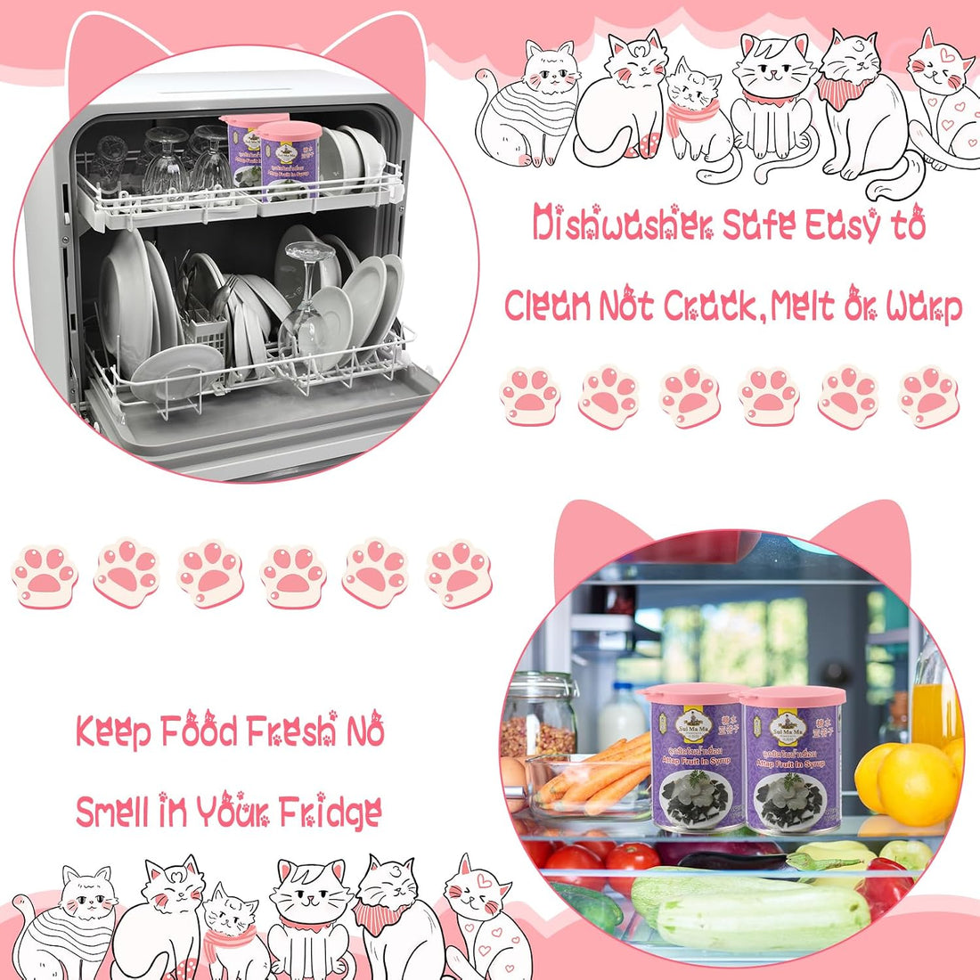 Uiifan 8 Pcs Cat Food Can Covers Lids Set