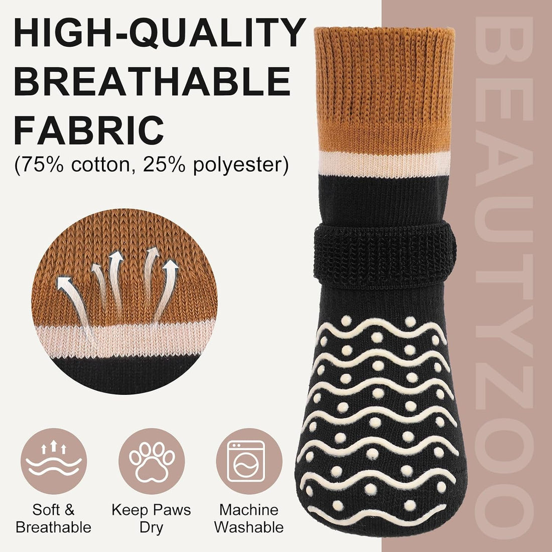 BEAUTYZOO Anti Slip Dog Socks