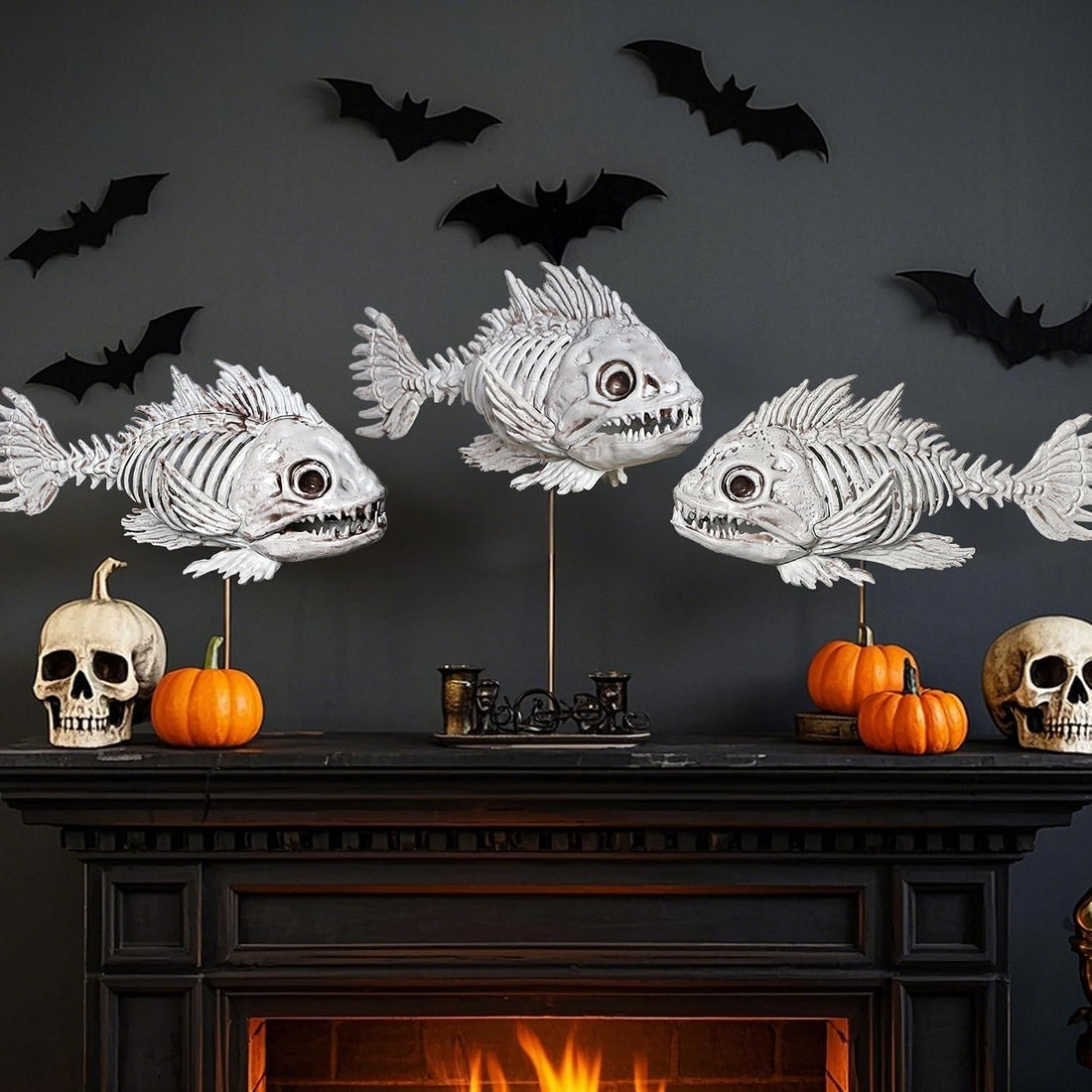 DR.DUDU 3 Pack Halloween Skeleton Decor Halloween Fish Tank
