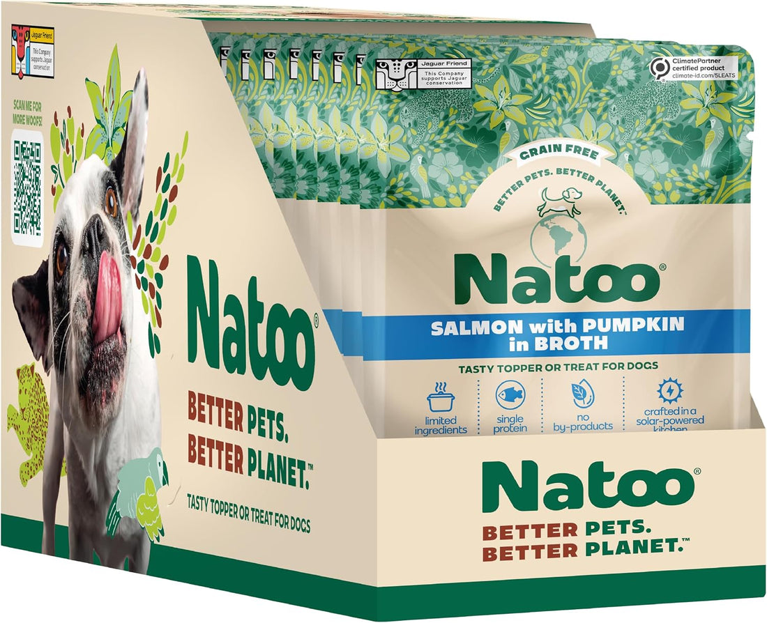 NATOO Dog Food Topper, Salmon with Brown Rice, 3 oz, Case of 20