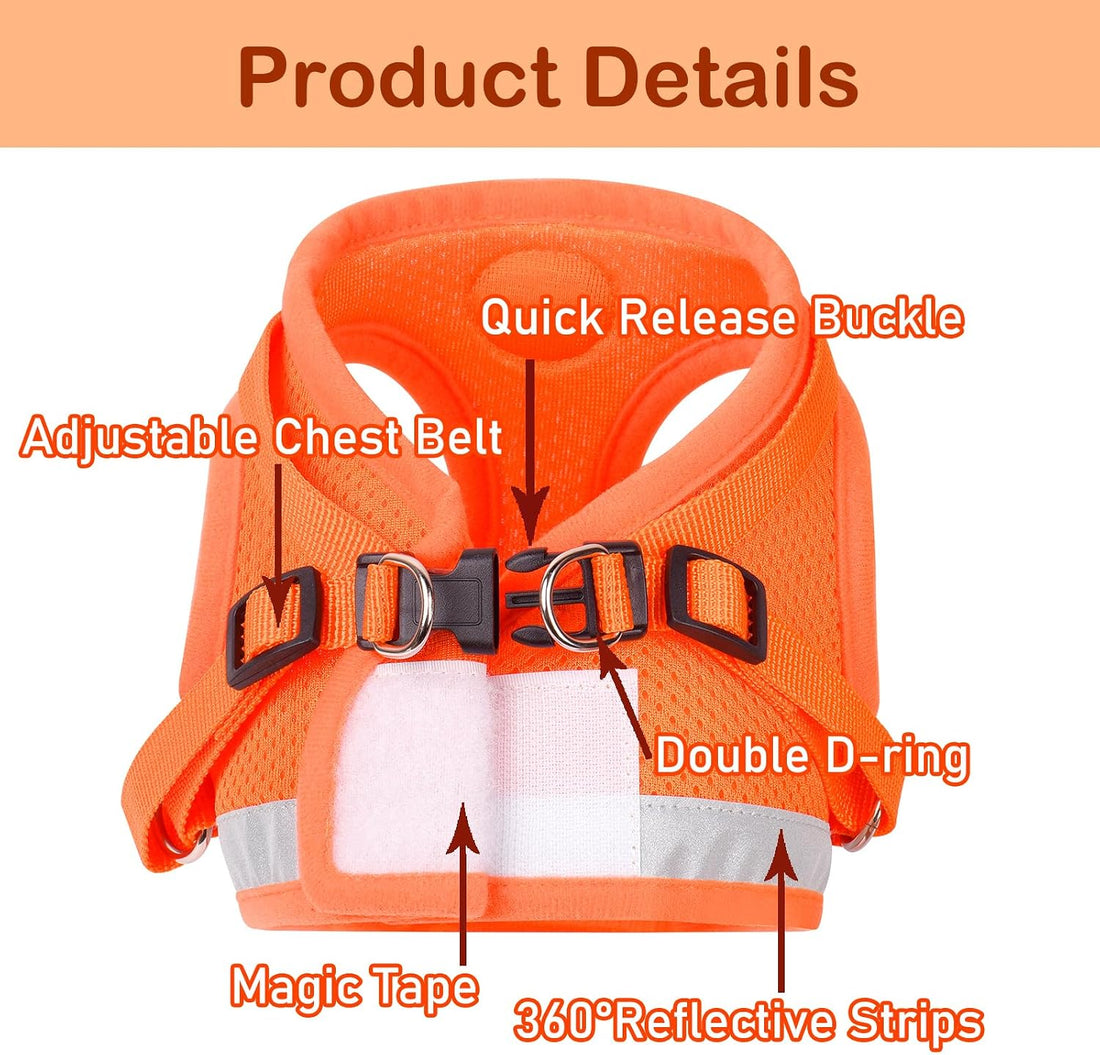 Cat Harness and Leash Set, Escape Proof Adjustable Soft Mesh Vest
