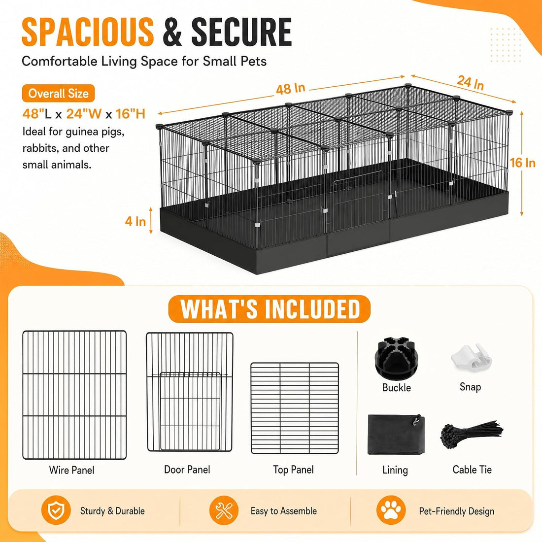 20 Planes Guinea Pig Cages Enclosed Hamster Cage with Door