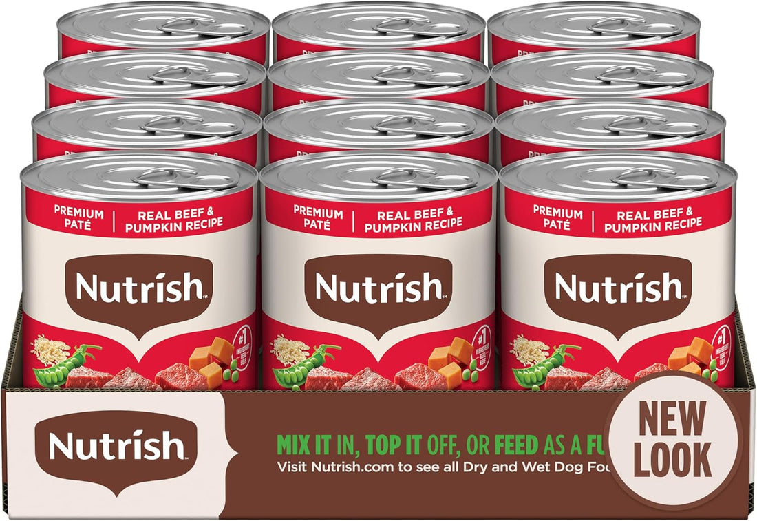 Nutrish Beef Paté Wet Dog Food, 13 oz. Can, 12 Pack (Rachael Ray)