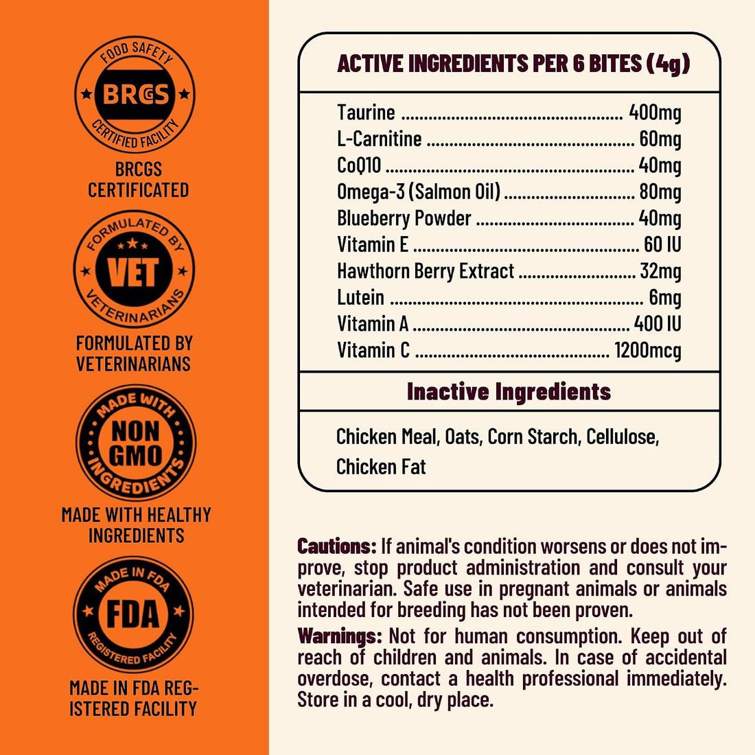 Taurine for Cats with Vitamins, CoQ10 & L-Carnitine - 330 Ct