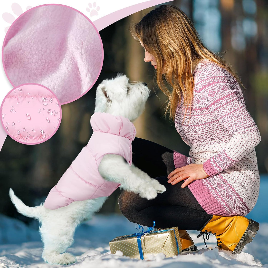ABRRLO Warm Fleece Dog Jacket Coat for Small Medium Dog Winter