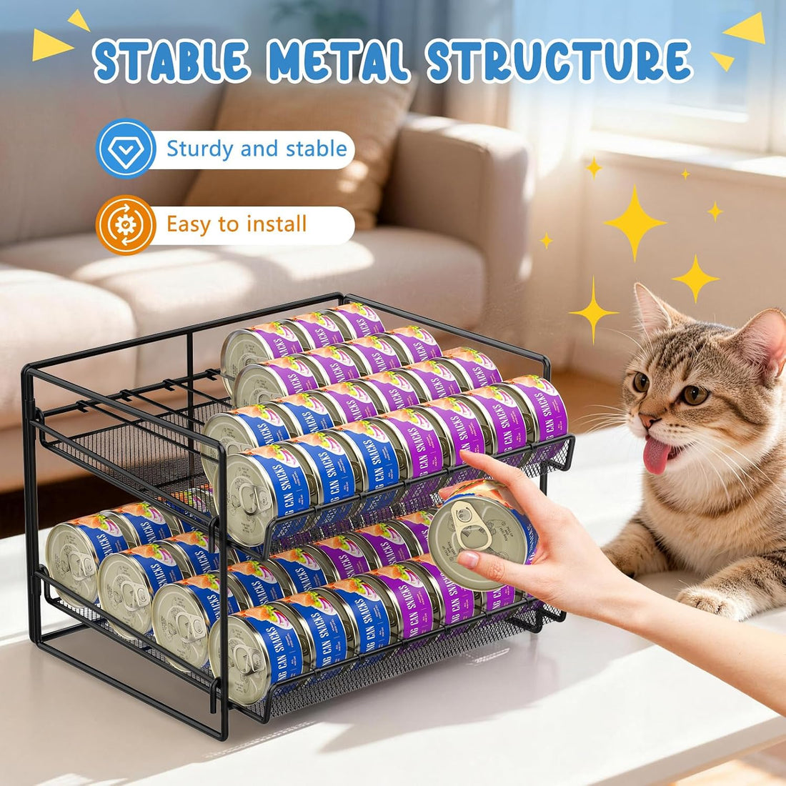 Cat Food Can Organizer, Can Organizer for Pantry