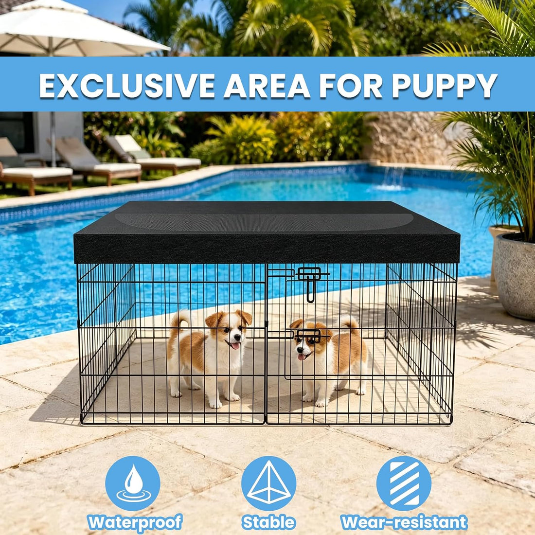 PEEKABOO Square Dog Playpen Bottom Pad for 8-Panel Pens, 48 x 48 in