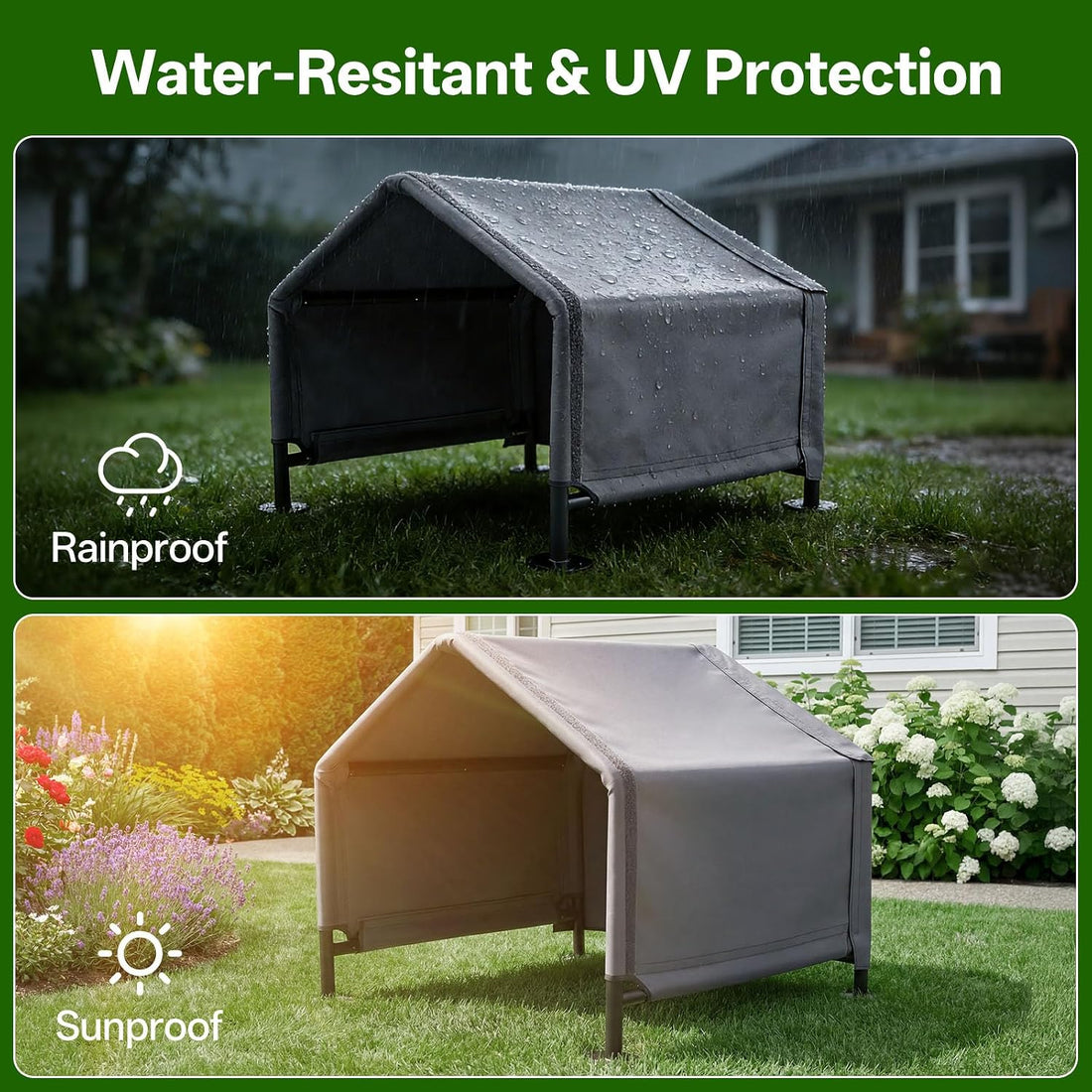MEWANG Small Dog Tent Outdoor, Pet Shade Shelter Outside, Gray