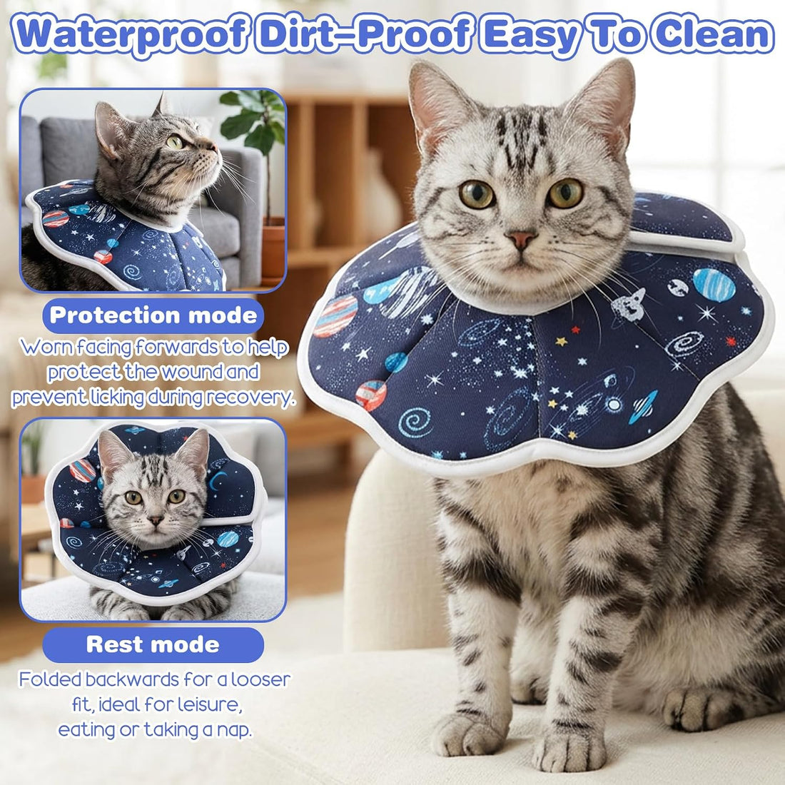 Cat Cone Collar Soft, Adjustable Cat Donut Collar for Cats to Stop