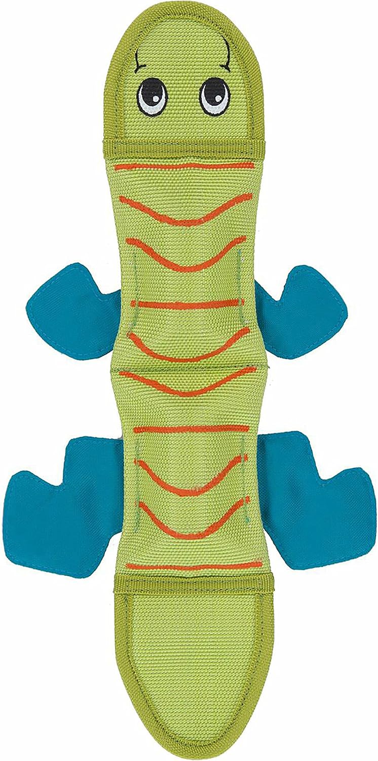 Outward Hound Fire Biterz Lizard Tough Chew Dog Toy, Plush & Squeaky