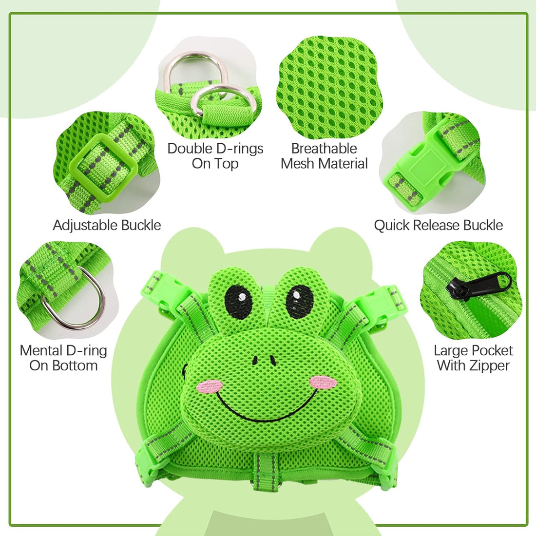IDOMIK Frog Dog Backpack Harness