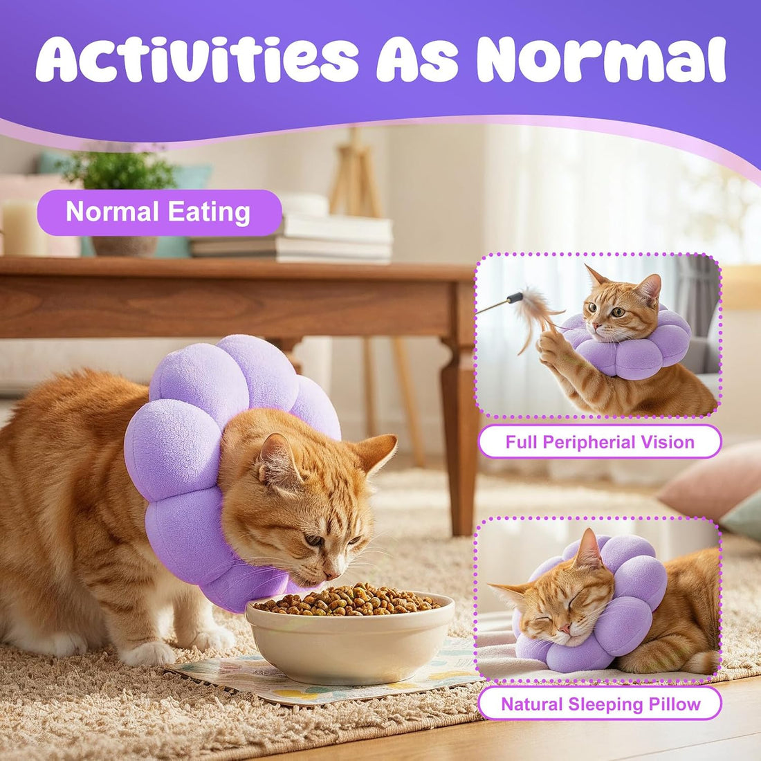 Cat Cone Collar Comfy Flower Style Elizabeth Collar Soft Waterproof
