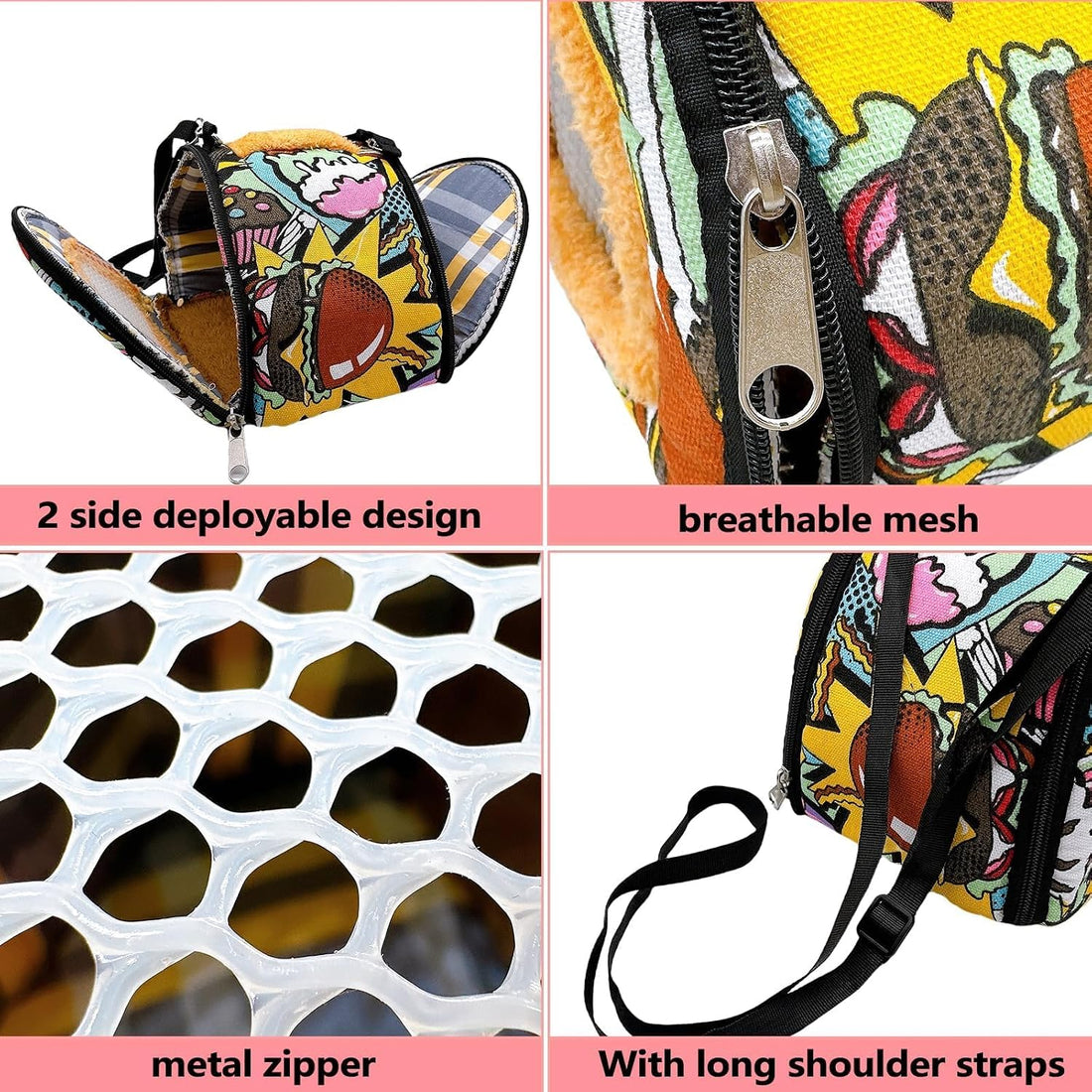 Hamster Carrier Bag Rat Travel Carrier for Gerbils Mice Sugar Gliders