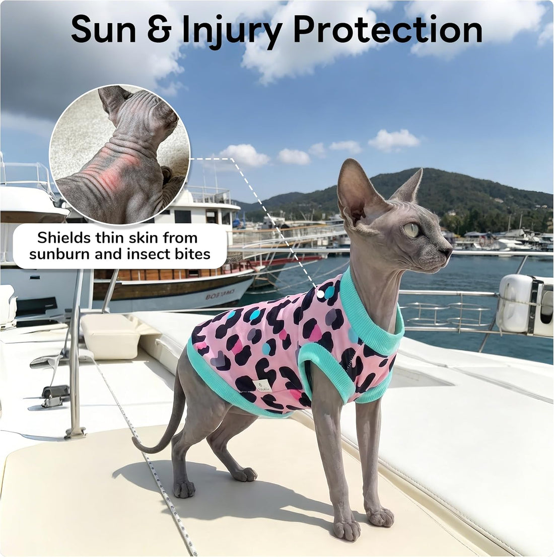 PUMYPOREITY Sphynx Cat Clothes - Soft & Stretchy Sweater Shirt, Pink