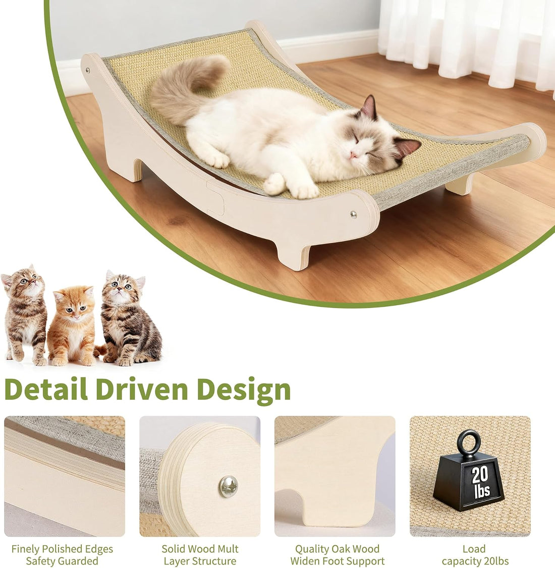 HOTEAGLE Cat Scratcher Bed for Indoor Cats