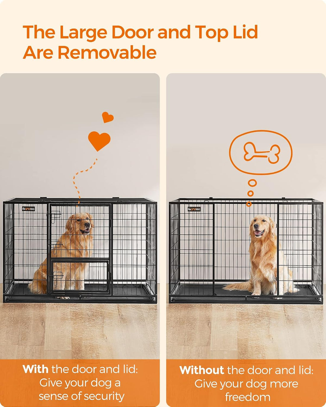 Feandrea 48 Inch Heavy Duty Dog Crate