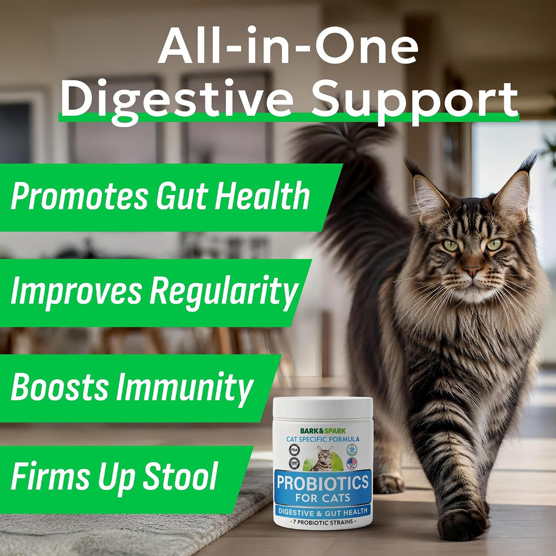 BARK&SPARK Cat Probiotic Powder, 108 Servings