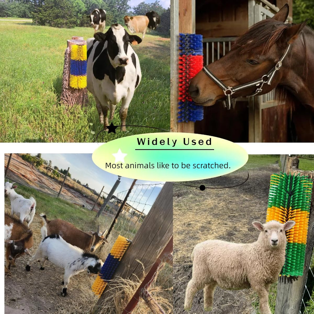 2PCS Livestock Scratching Brush