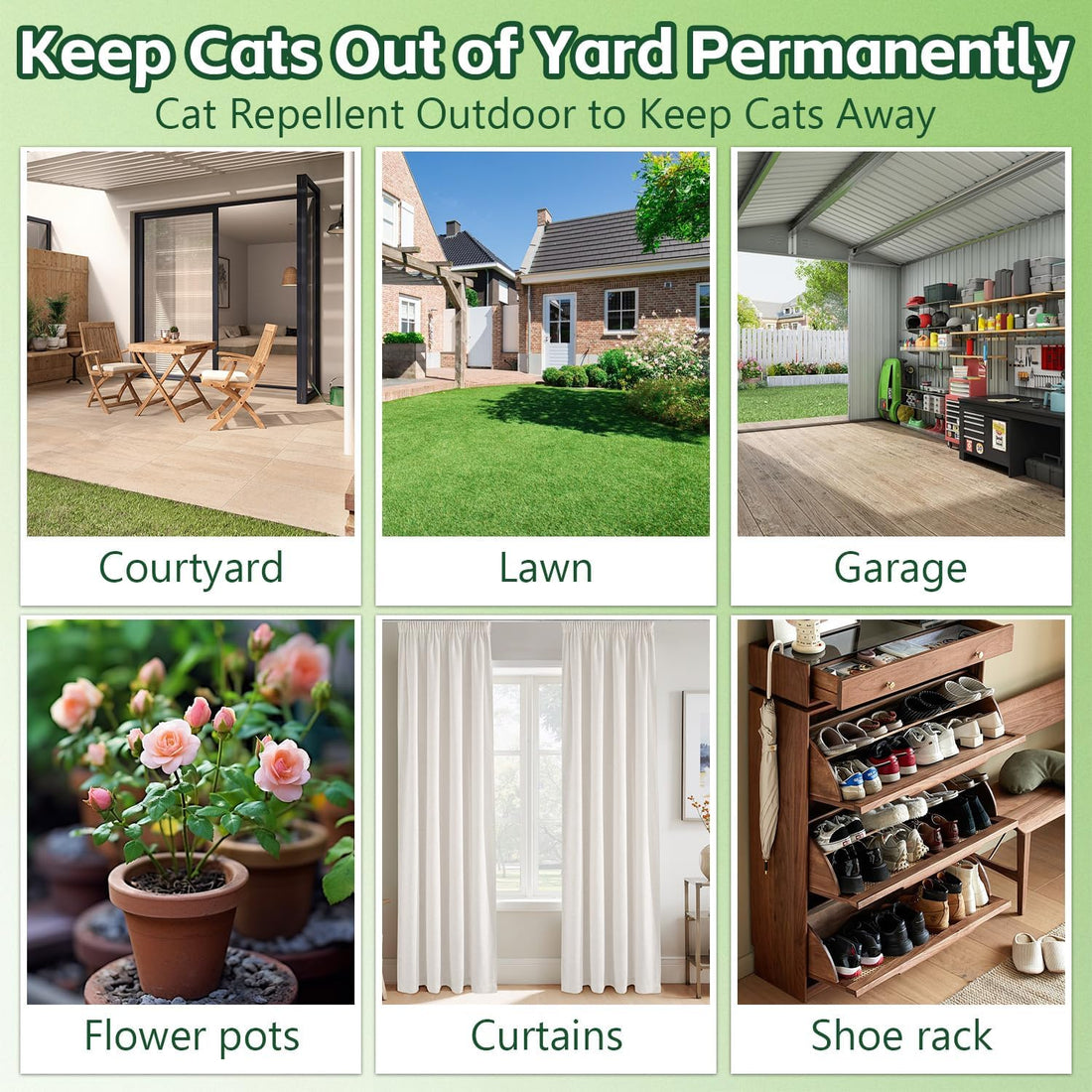 Cat Repellent Outdoor to Keep Cats Away 12Pack (Green)