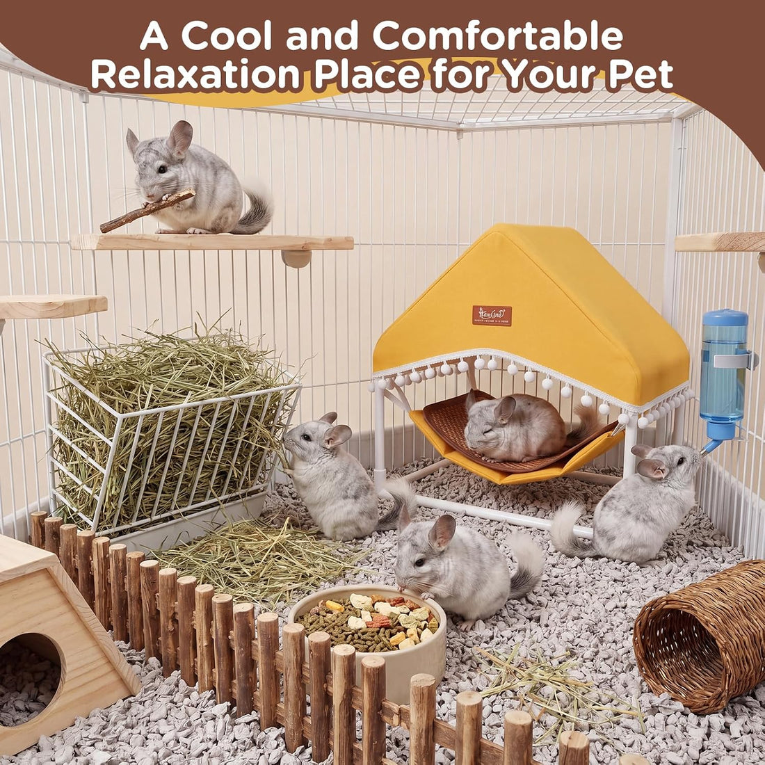 Guinea Pig Hammock with Stand,Hamster Hideout House
