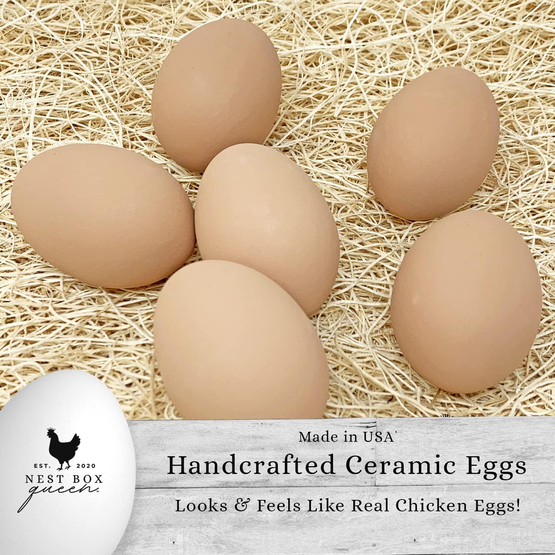 Nest Box Queen Ceramic Chicken Nest Eggs for Nest Box Training
