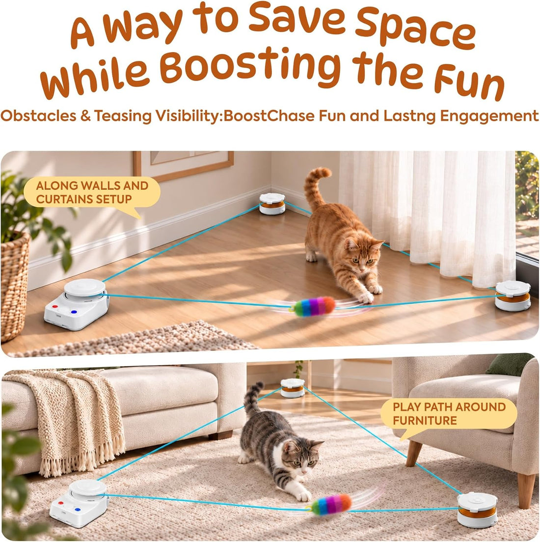 Interactive Cat Toy for Indoor Cat,Automatic Treadmill for Exercise