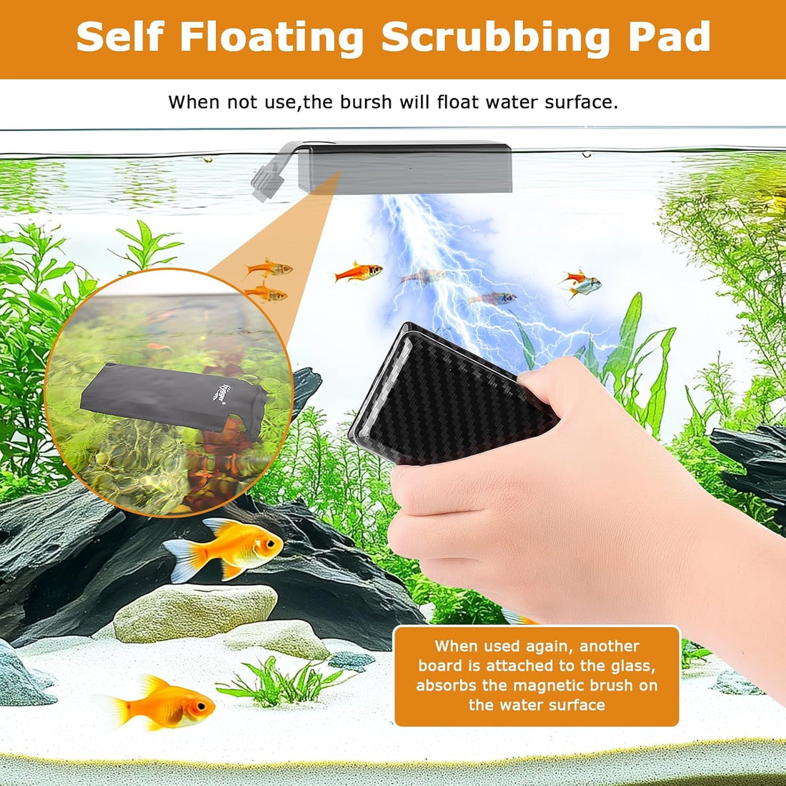 hygger Magnetic Fish Tank Cleaner, Aquarium Glass Cleaner