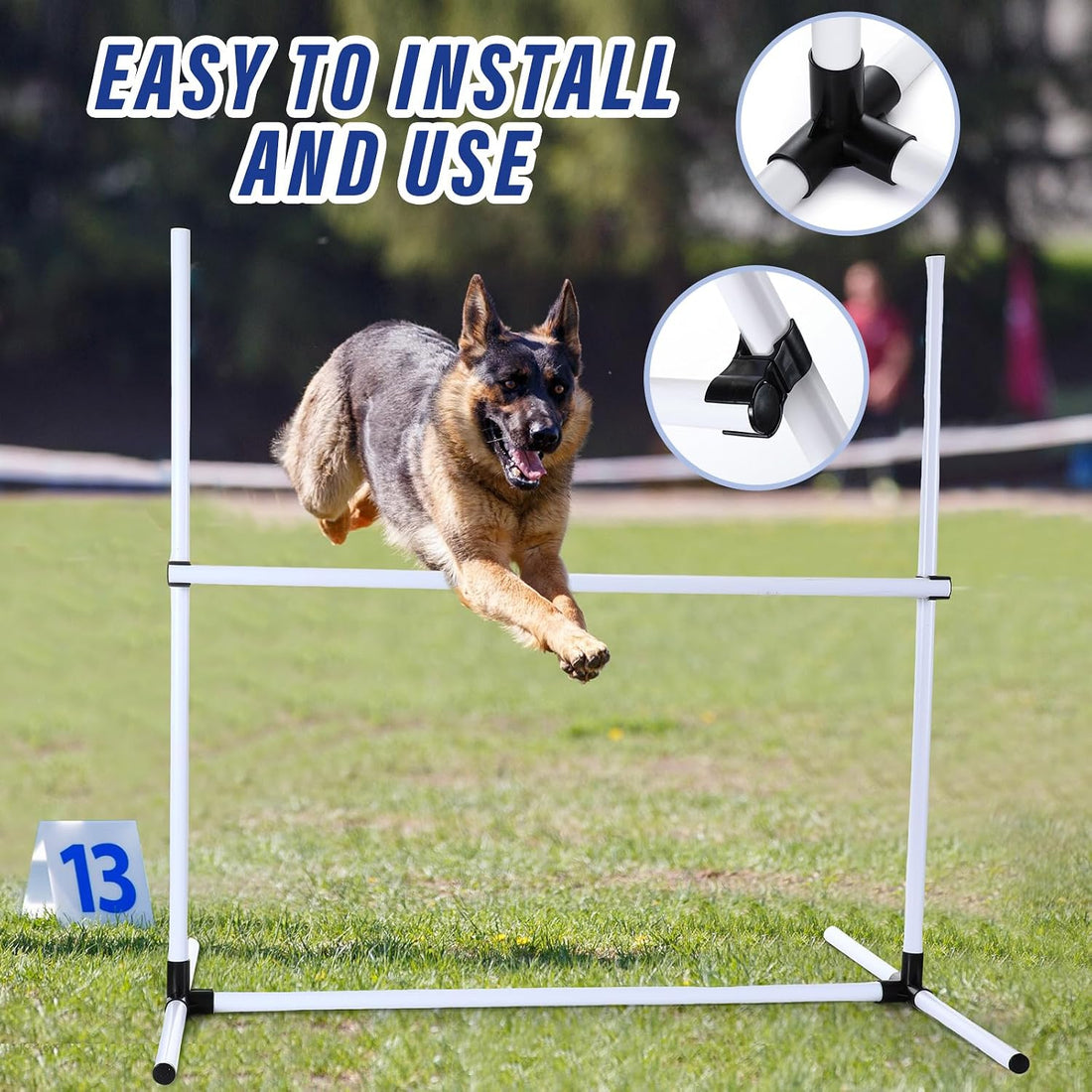 Shappy 4 Pcs Dog Agility Jumps Adjustable Height Hurdles with Bag