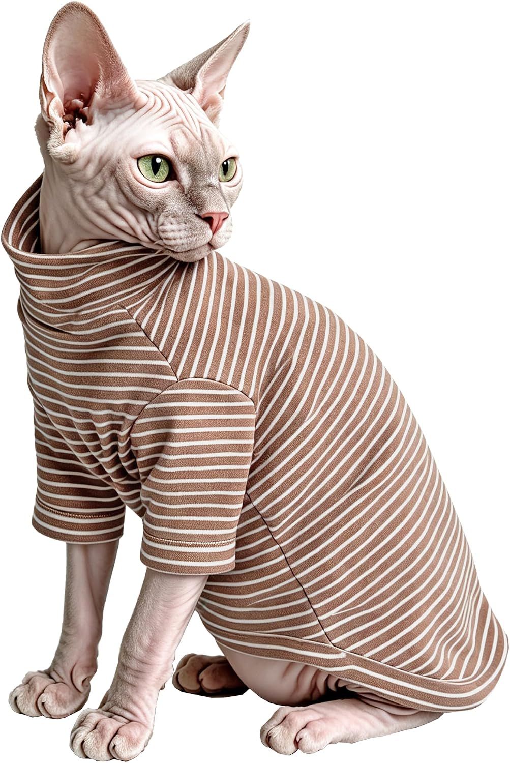 Striped Sphynx Cat Clothes Hairless Cat Fleece Sweater