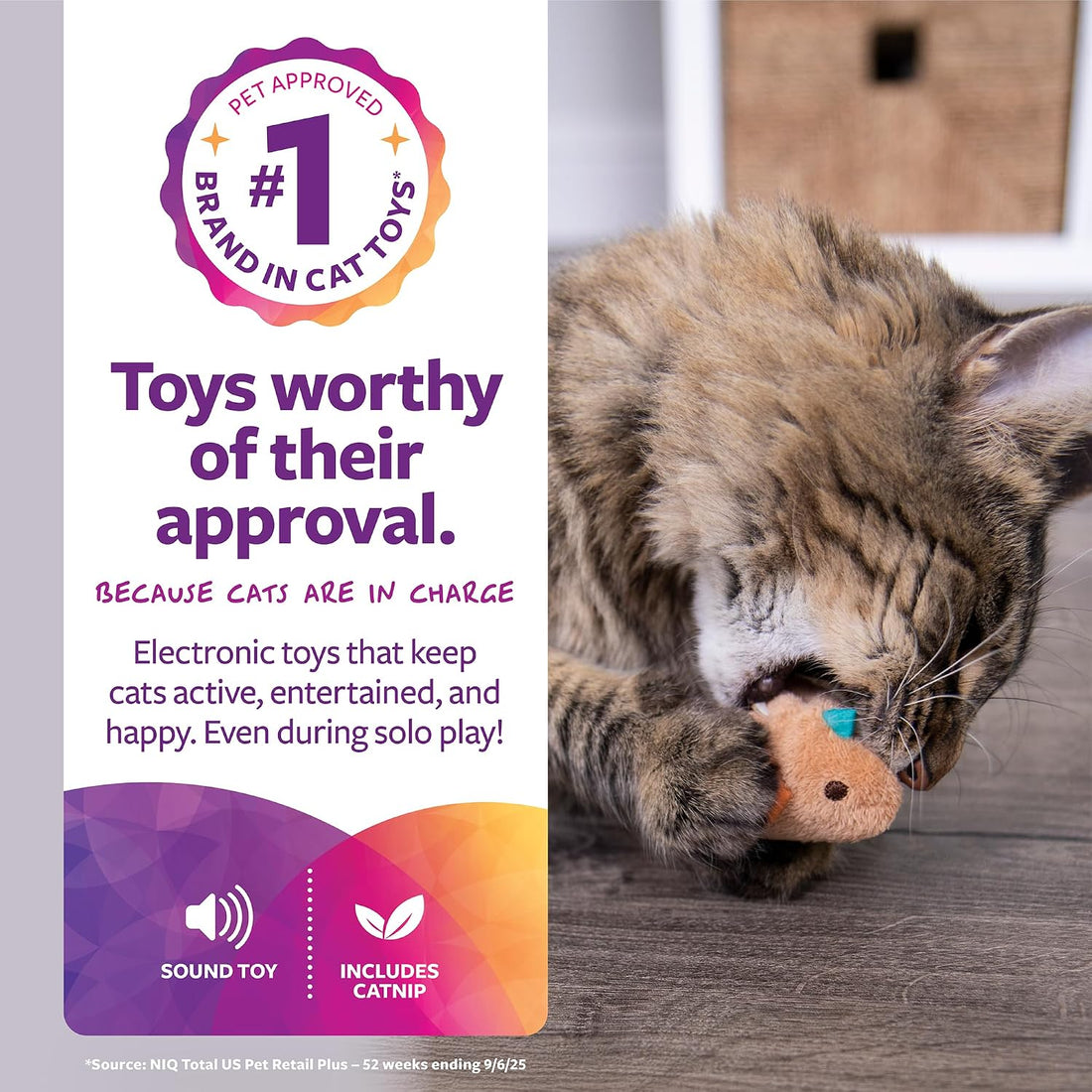 SmartyKat Chickadee Chirp Electronic Sound Cat Toy, Contains Catnip