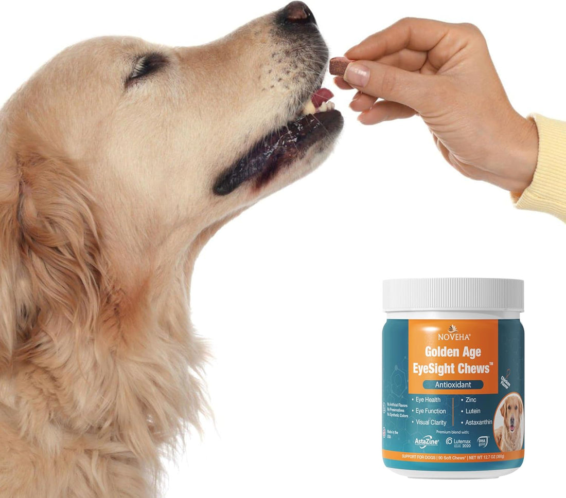 NOVEHA Eye Supplement for Dogs- Vision Support with Lutein + Vitamin