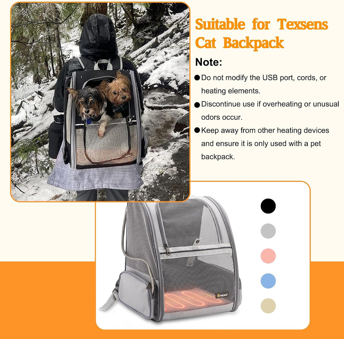 Texsens USB Powered Heated Pet Pad for Cats & Dogs, Portable Warmer