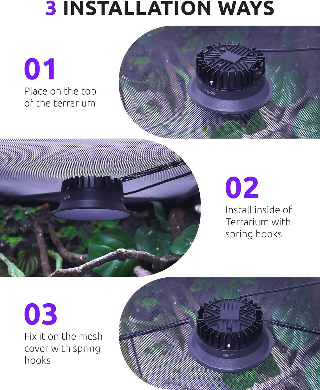 SEAOURA UVB Light for Reptiles with Dimming