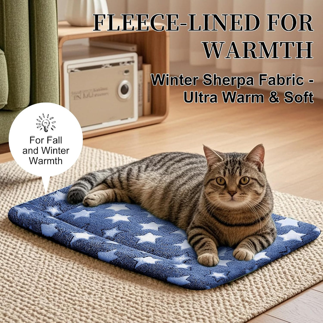Fogkiss Dog Bed Mat, Reversible Crate Pad & Cute Dog Bed
