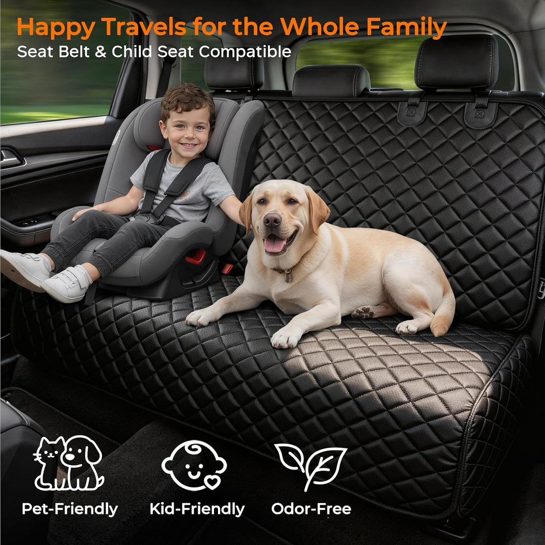 URPOWER Dog Car Seat Cover for Back Seat