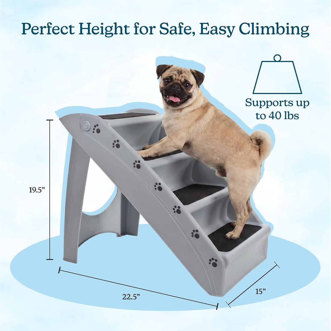 Pet Stairs - Home and Vehicle Foldable Nonslip Dog Steps with 4-Step