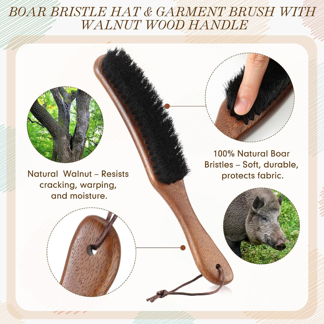 Patelai 2 Pcs Horsehair Felt Hat Brush Kit