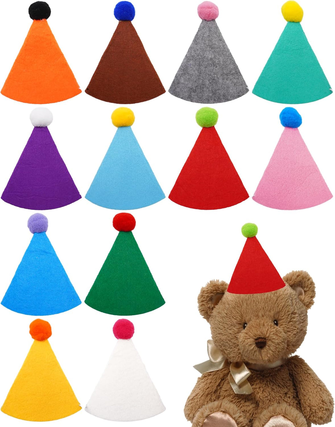 PET SHOW 24 Pack Mini Party Hats for Small Dogs Stuffed Animals