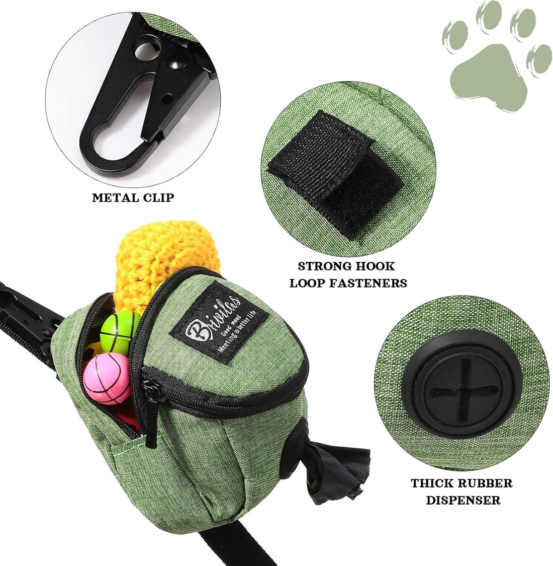 Talltalk 2 Pieces Dog Treat Pouch Pet Dog Poop Holder Dispenser