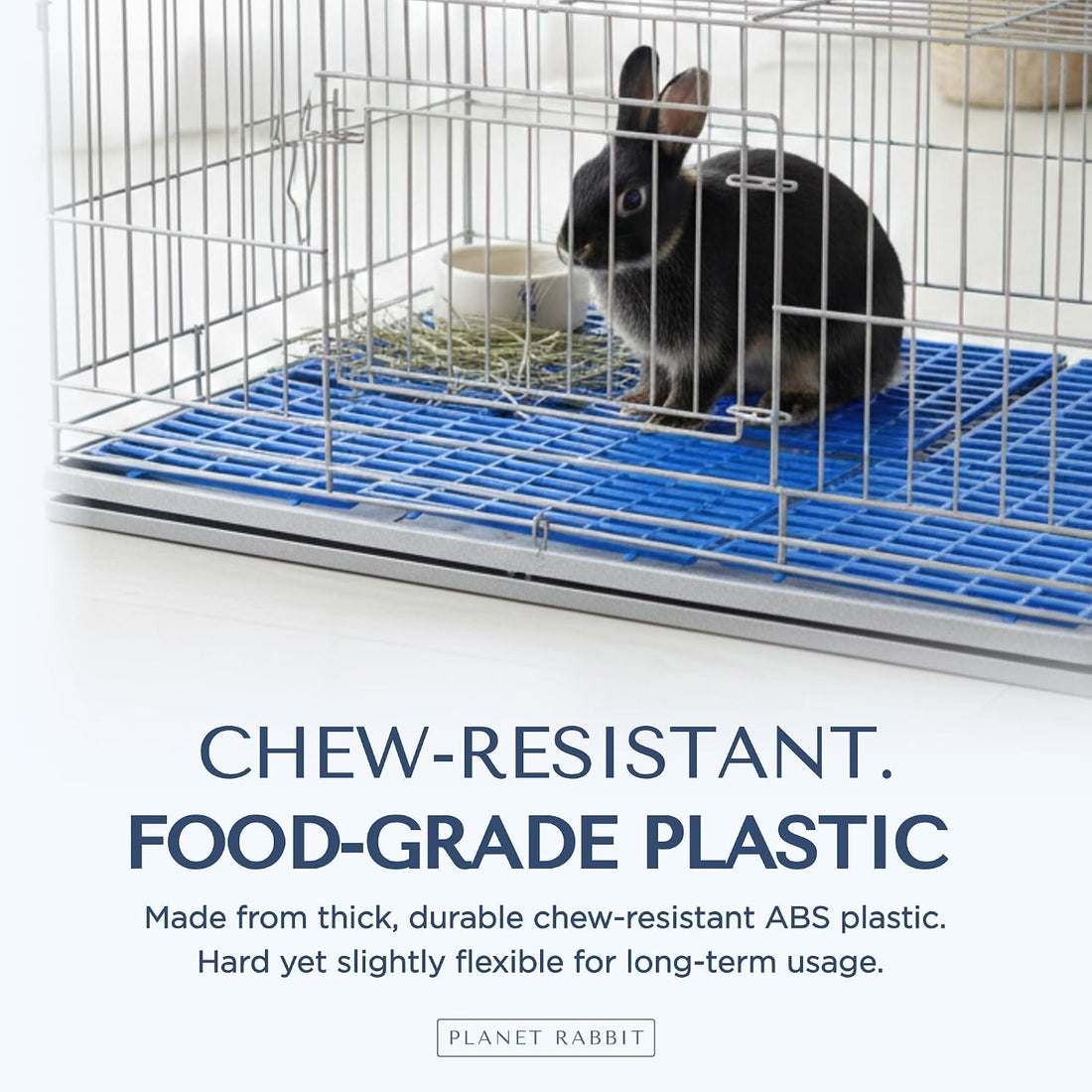 Premium Plastic Rabbit Cage Mats (Gray, 2 Pack) | 15x10 Mat